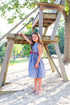 Girls Anchor Cotton Print Sleeveless Summer Dress with Bow, Sizes 2-14
